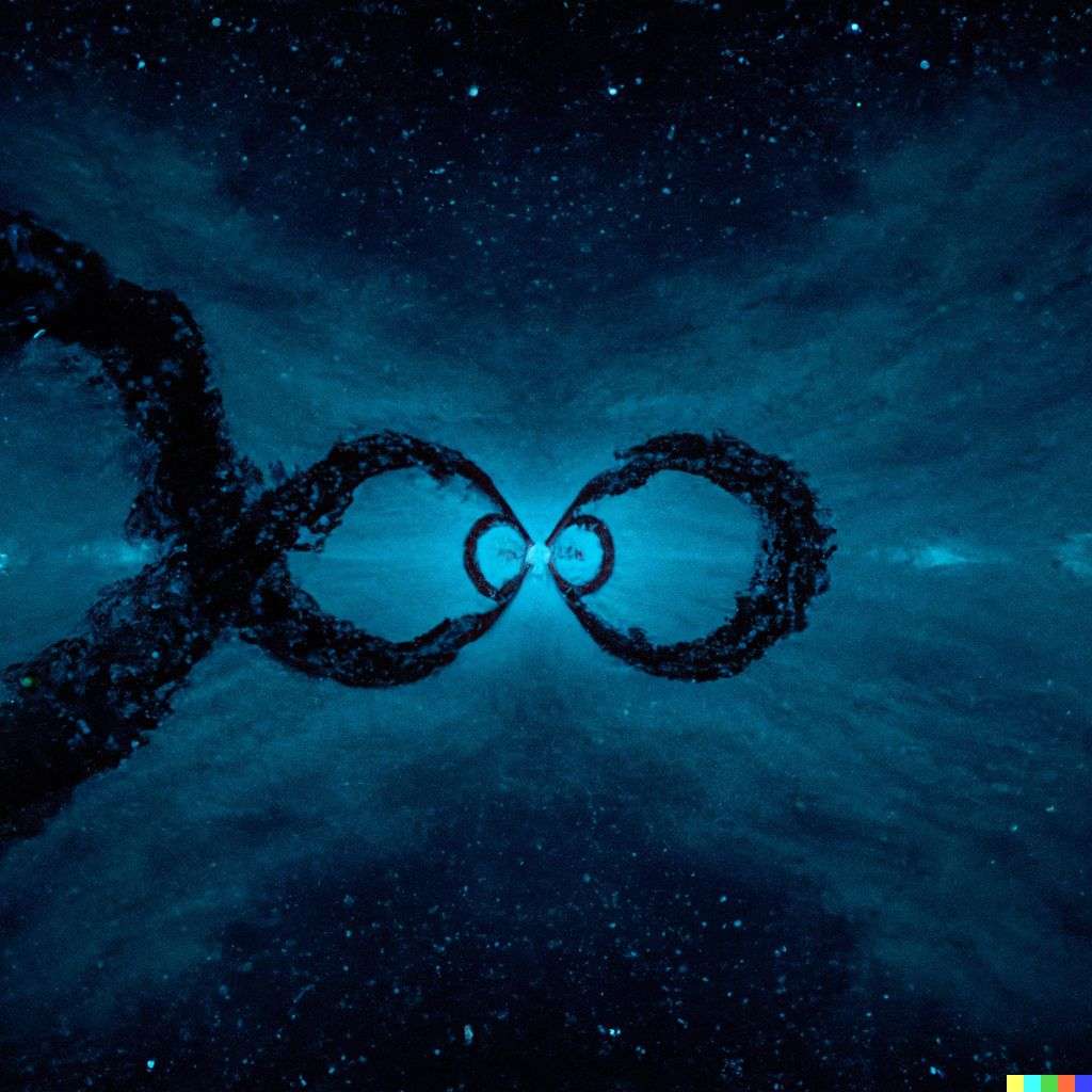 the discovery of gravity, digital art, infinity